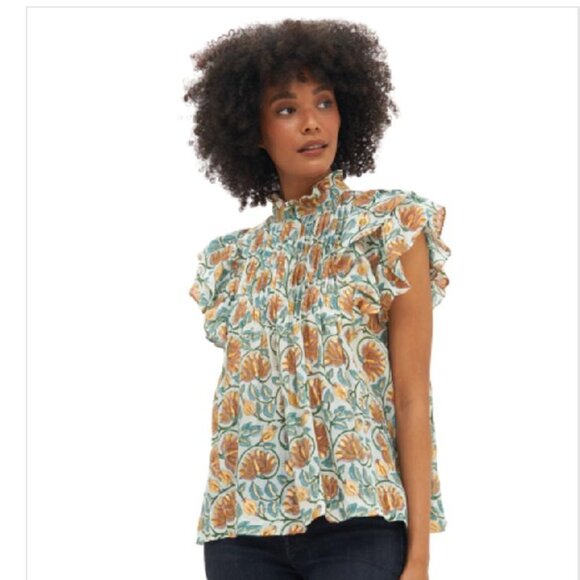 OLIPHANT Pintuck Ruffle Top (SIZE XS) - Picture 4 of 10